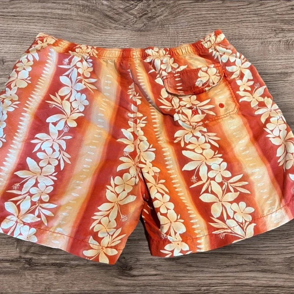 Tommy Bahama Men’s Swim Trunks Shorts Hawaiian Orange Size Large